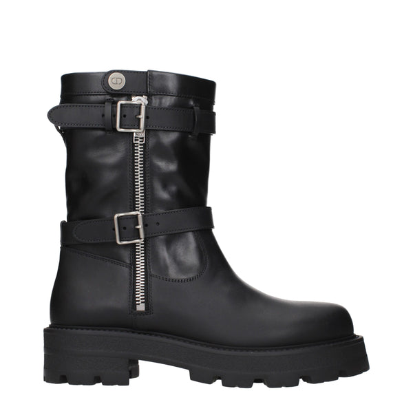 Christian Dior Black Leather Ankle Boots