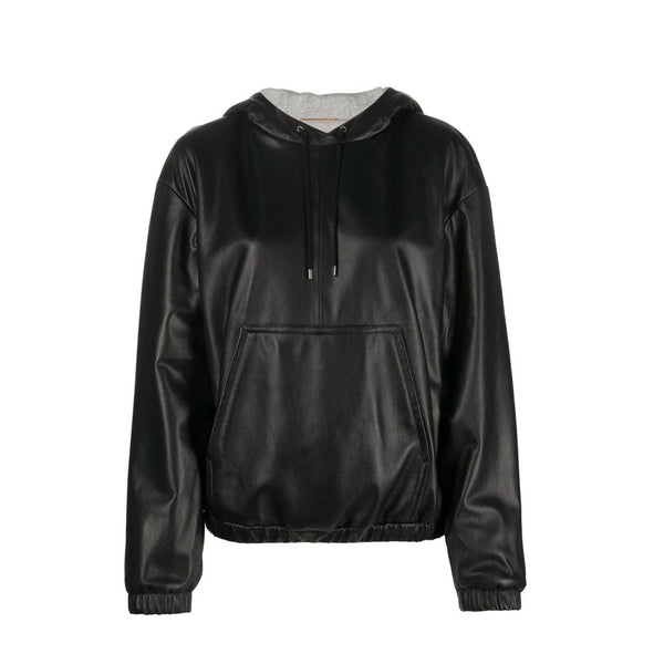 Saint Laurent Black Leather Tank Tops