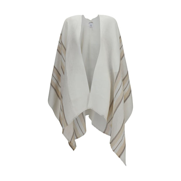 Brunello Cucinelli Beige Linen Poncho