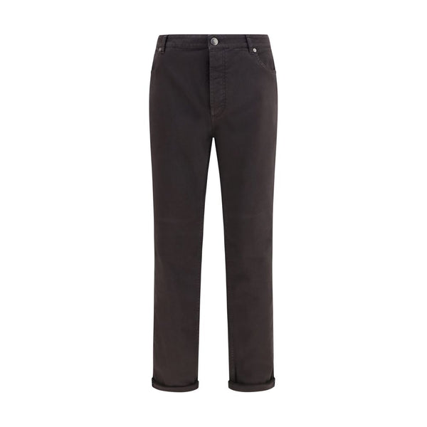Brunello Cucinelli Brown Cotton Relaxed Fit Jeans