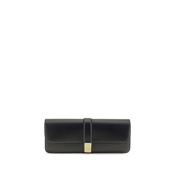 Khaite Black Calf Leather Bos Taurus Clutch Bag
