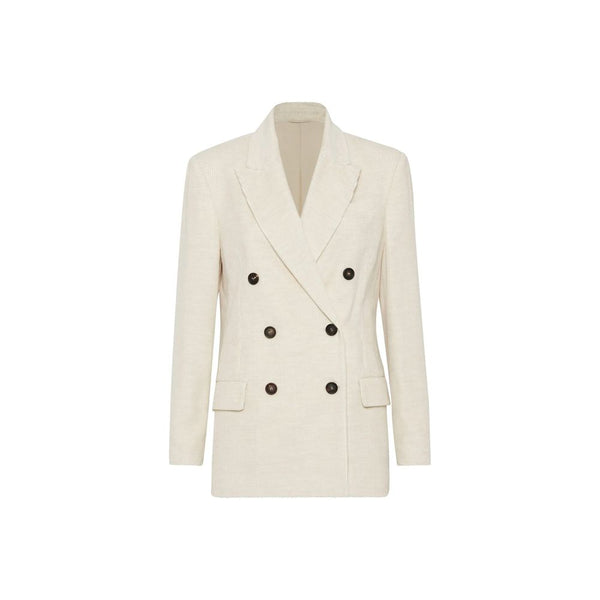 Brunello Cucinelli White Cotton Blazer