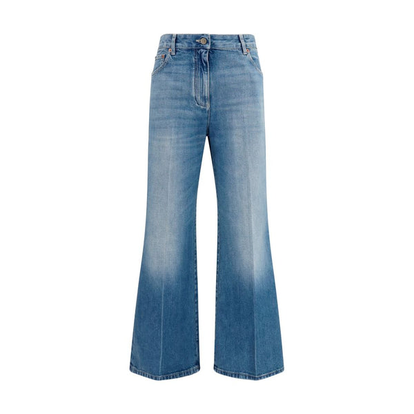 Valentino Garavani Blue Cotton Straight-Leg Jeans