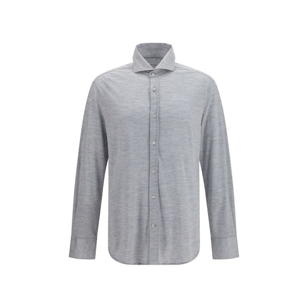 Brunello Cucinelli Gray Silk Dress Shirt
