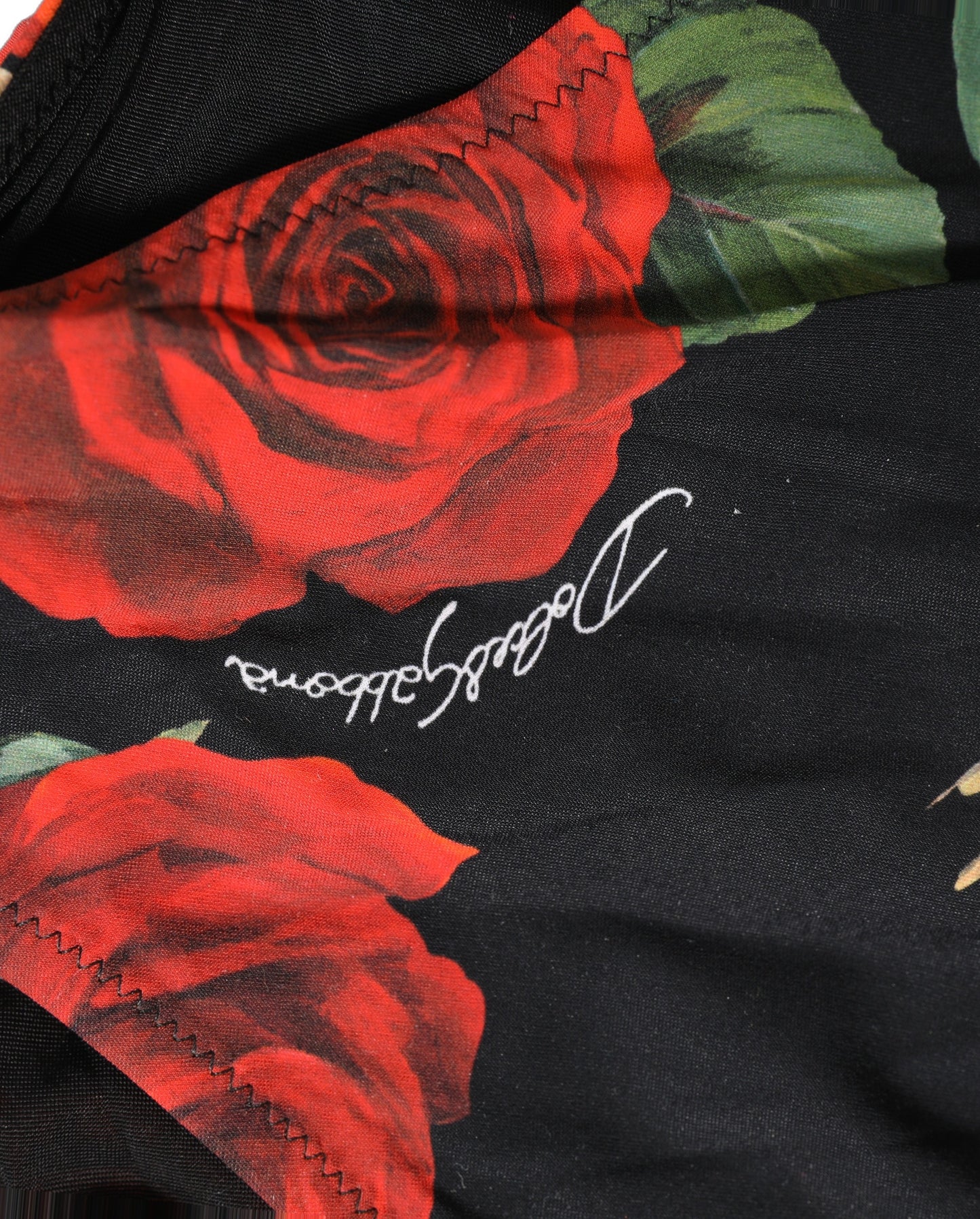 Dolce & Gabbana Black Floral Print One Piece Swimsuit Swimwear
