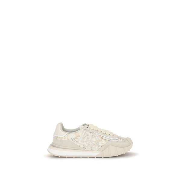Dolce & Gabbana Beige Calf Leather Bos Taurus Sneakers