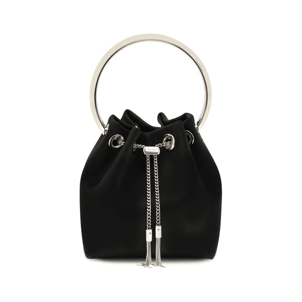 Jimmy Choo Black Cotton Shoulder Bag