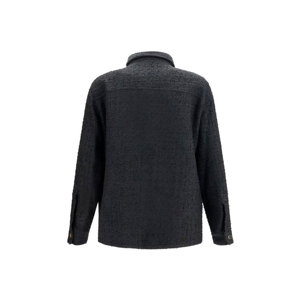 Balmain Black Cotton Shell Jacket