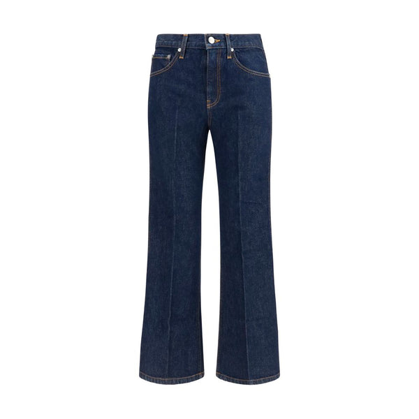 Khaite Blue Cotton Flared Jeans
