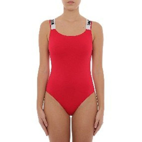 Moschino Red Cotton One-Piece Swimsuit