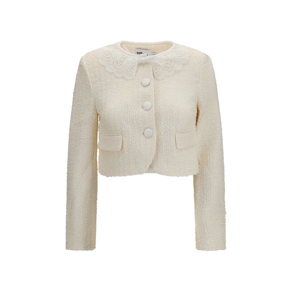 Self-Portrait Beige Polyester Full-Length Jacket