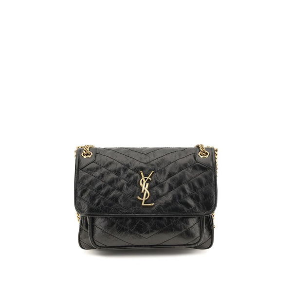 Saint Laurent Black Calf Leather Bos Taurus Shoulder Bag