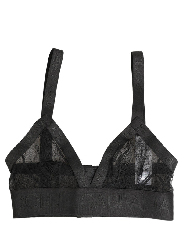 Dolce & Gabbana Black Logo Monogram Soft Cup Brassiere Underwear