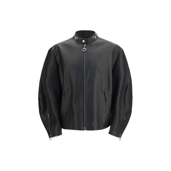 Gucci Black Calf Leather Bos Taurus Biker Jacket