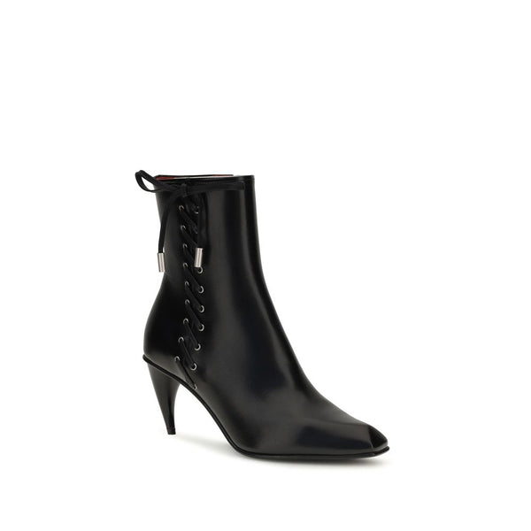 Alexander McQueen Black Calf Leather Bos Taurus Lace-Up Boots