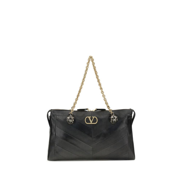 Valentino Garavani Black Lamb Ovis Aries Aries Shoulder Bag