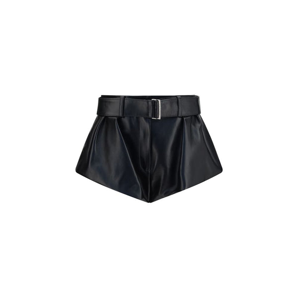 Magda Butrym Black Lambskin Bermuda Shorts