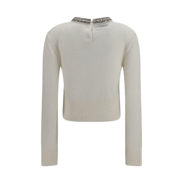 PINKO White Wool Oves Aries Sweatshirt