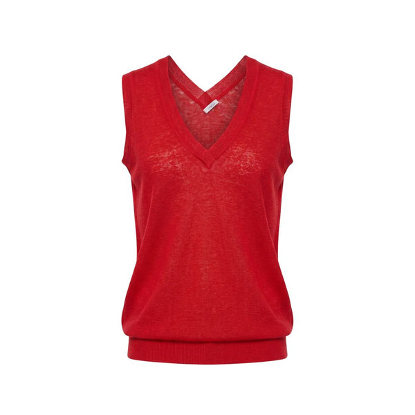 Malo Red Linen Women Tank