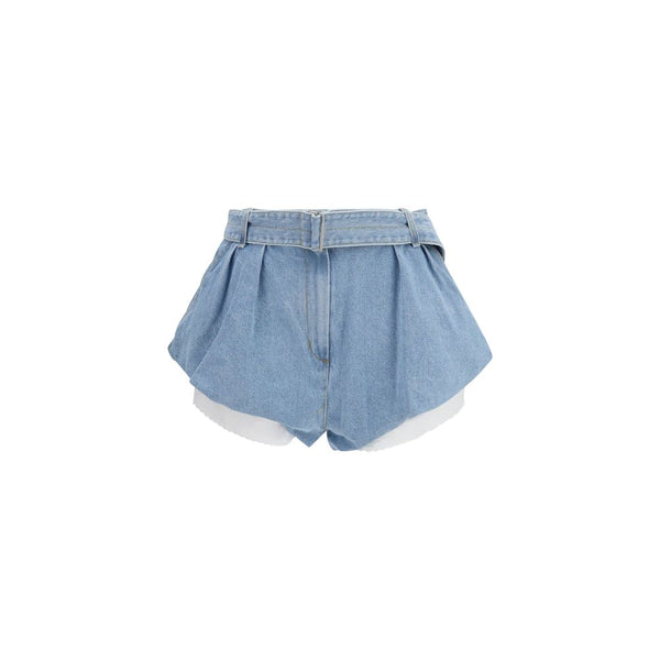 Magda Butrym Blue Cotton Bermuda Shorts