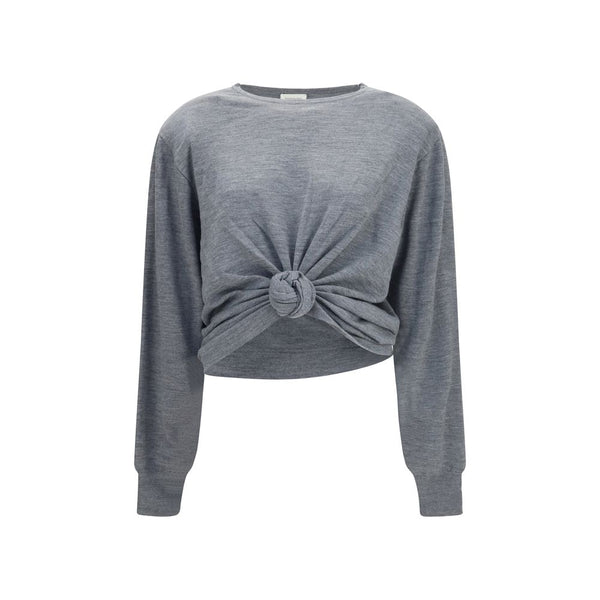 Magda Butrym Gray Wool Oves Aries Long Sleeve T-Shirt