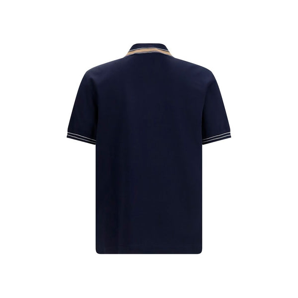 Ferragamo Blue Cotton Polo Shirt