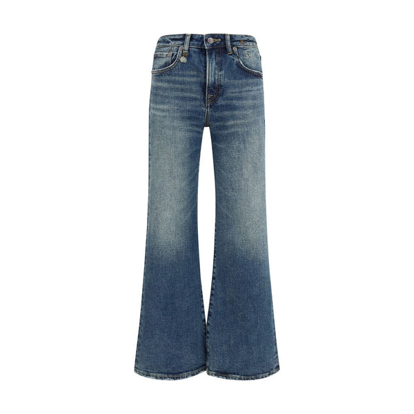 R13 Blue Cotton Flared Jeans