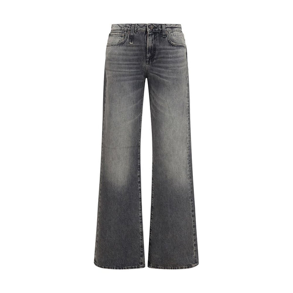 R13 Gray Cotton Straight-Leg Jeans
