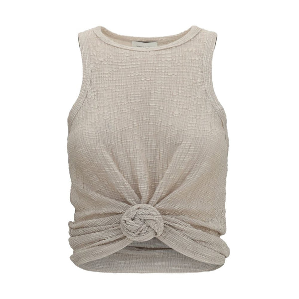 Magda Butrym Beige Lyocell Sleeveles T-Shirt