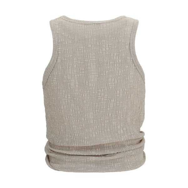 Magda Butrym Beige Lyocell Sleeveles T-Shirt