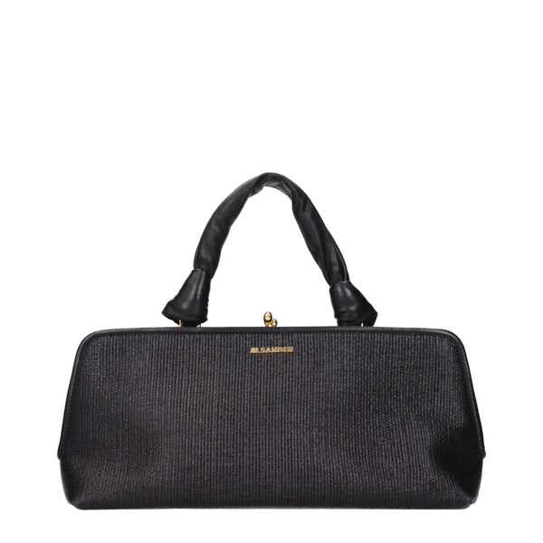 Jil Sander Black Raffia Handbag