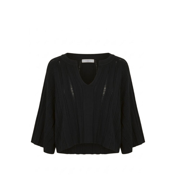 Malo Black Cotton Women Sweater