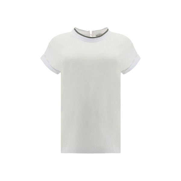 Brunello Cucinelli White Elastane T-Shirt