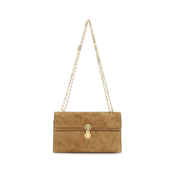 Savette Beige Calf Leather Bos Taurus Clutch Bag
