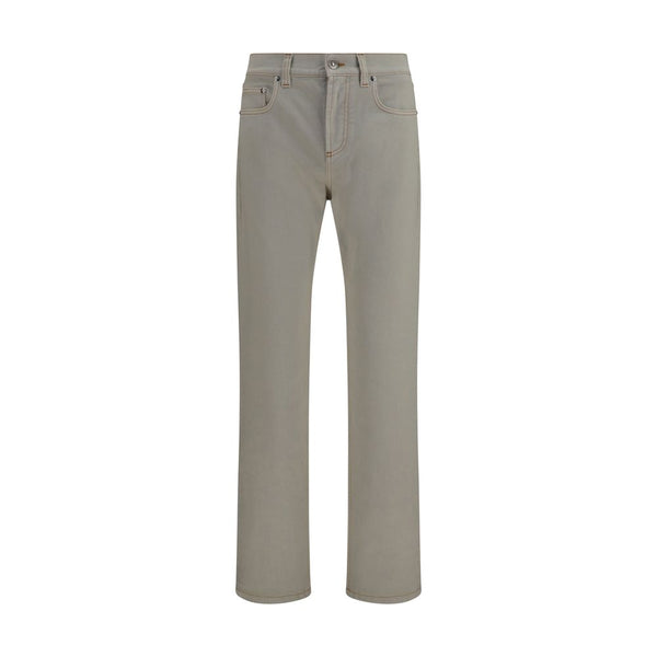 Versace Beige Cotton Tapered Jeans
