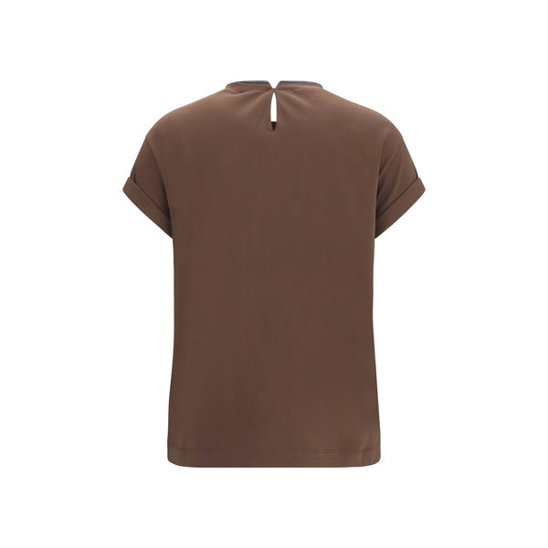 Brunello Cucinelli Brown Elastane T-Shirt