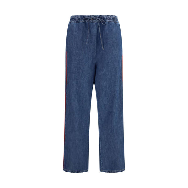 Valentino Garavani Blue Polyester Casual Pants