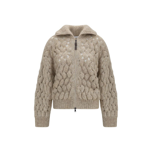 Brunello Cucinelli Beige Mohair Cardigan
