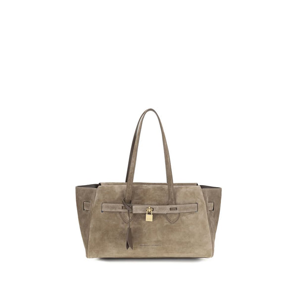 Brunello Cucinelli Beige Suede Leather Shoulder Bag