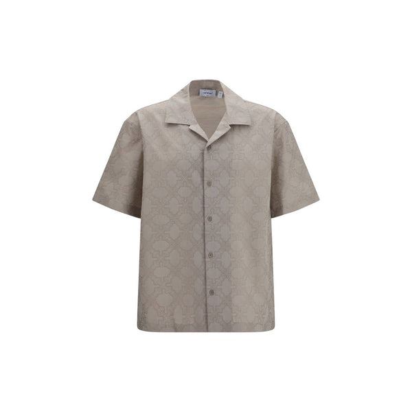 Off-White Beige Cotton Pattern Shirt
