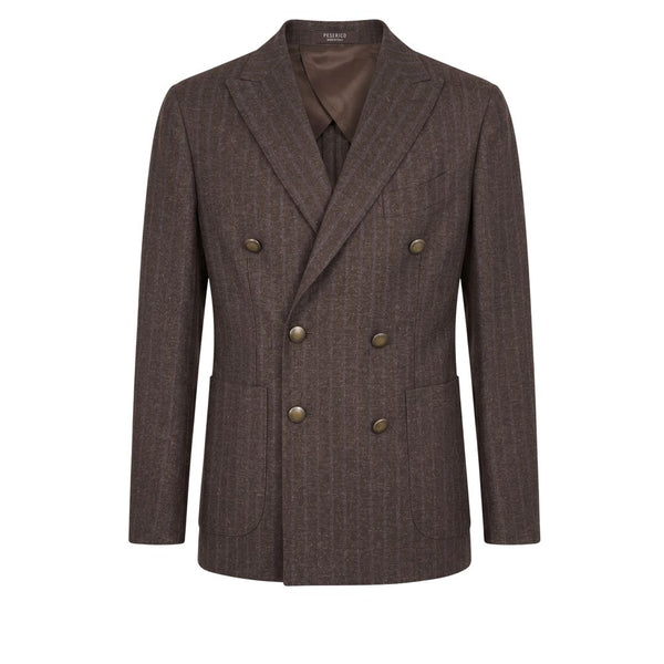 Peserico Brown Wool Men Jacket