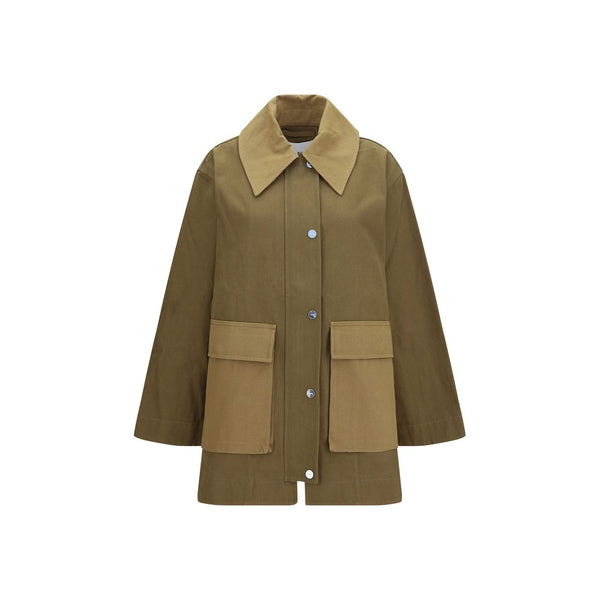 Ganni Bicolor Cotton Full-Length Jacket