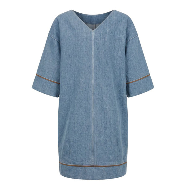 Trussardi Jeans Blue Cotton Women Dress