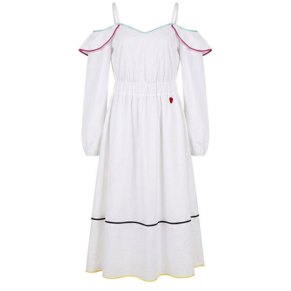 Trussardi Jeans White Cotton Women Dress