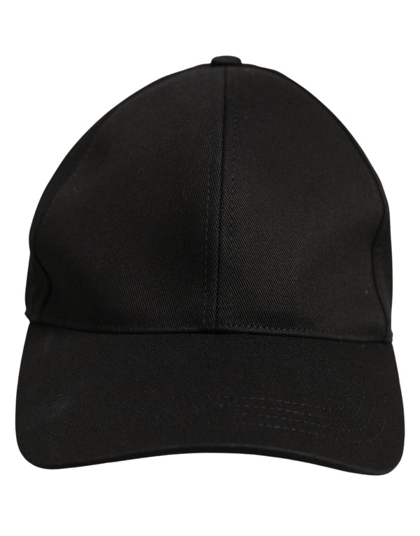 Dolce & Gabbana Men Black Cotton Baseball Capello 6 Panels Hat
