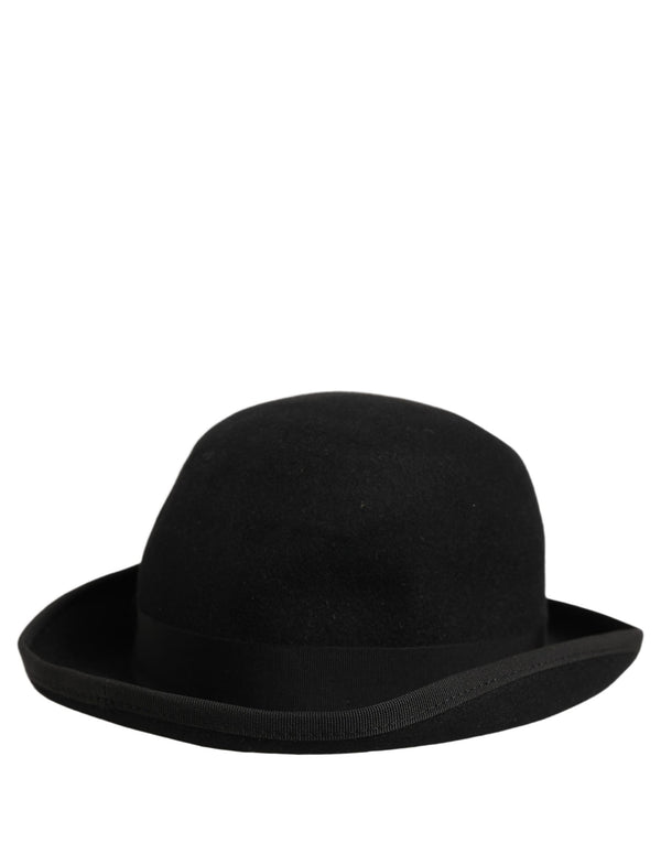 Dolce & Gabbana Men Black Rabbit Fur Felt Bowler Capello Hat
