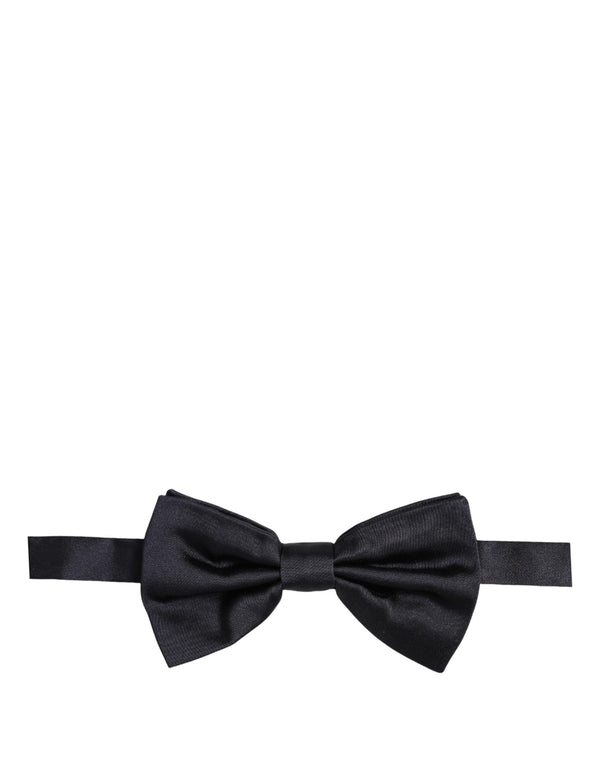 Dolce & Gabbana Men Black 100% Silk Adjustable Neck Papillon Bow Tie