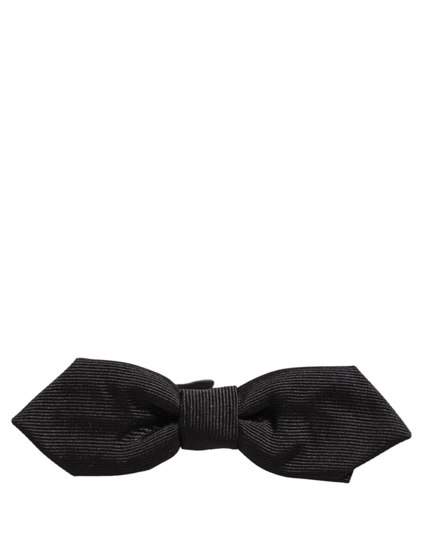 Dolce & Gabbana Men Black 100% Silk Adjustable Neck Papillon Bow Tie
