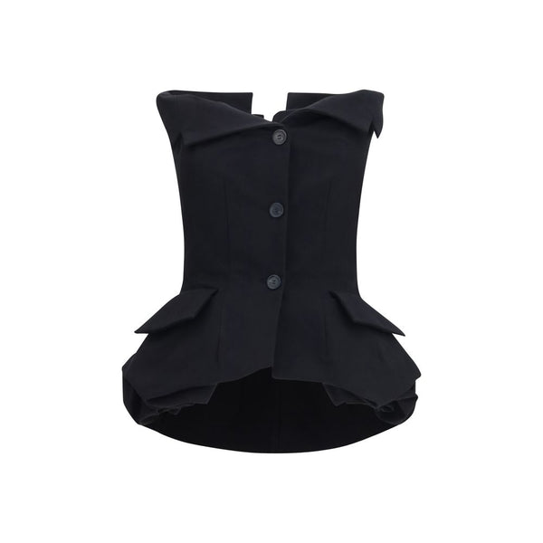 Magda Butrym Black Silk Waistcoat