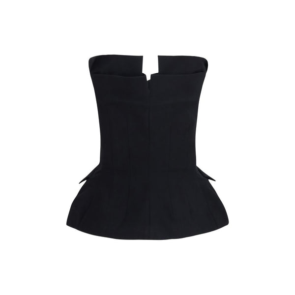 Magda Butrym Black Silk Waistcoat